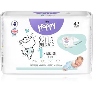 BELLA Baby Happy Soft&Delicate Size 1 Newborn eldobható pelenkák 2-5 kg 42 db