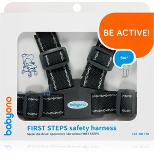 BabyOno Be Active Safety Harness First Steps kiegészítő gyermekeknek Black 6 m+ 1 db