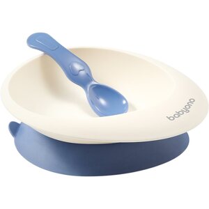 BabyOno Be Active Bowl with a Spoon etetőszett Blue 6 m+ 1 db
