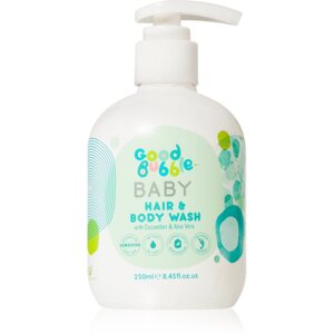 Good Bubble Baby Hair & Body Wash tisztító emulzió és sampon gyermekeknek születéstől kezdődően Cucumber & Aloe vera 250 ml