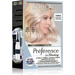 L’Oréal Paris Préférence Le Blonding Toner savas hajfesték árnyaló semlegesítő réz alaptónusok árnyalat 01 Platinum Ice 1 db