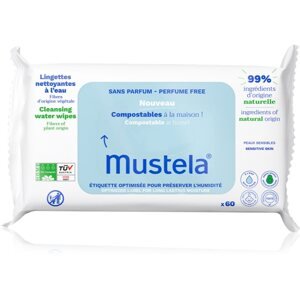 Mustela Compostable at Home Cleansing Wipes Perfume Free tisztító törlőkendő parfümmentes gyermekeknek születéstől kezdődően 60 db