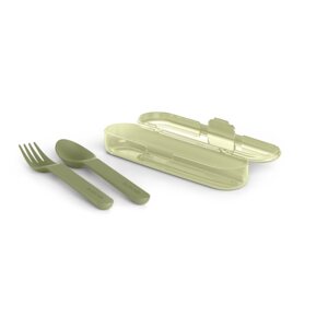 Suavinex Go Natural Cutlery Set étkészlet 12 m+ Green 3 db