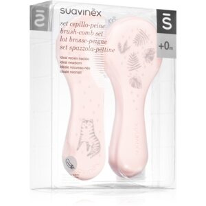 Suavinex Tigers Brush-comb Set szett gyermekeknek születéstől kezdődően Pink 2 db