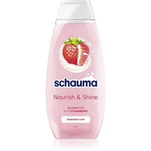 Schwarzkopf Schauma Nourish & Shine hajerősítő sampon a sérült hajra eper illattal 400 ml
