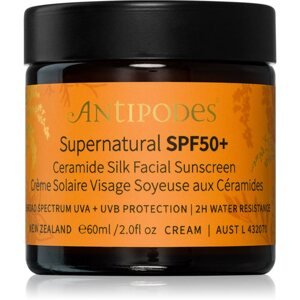 Antipodes Supernatural SPF50+ Ceramide Silk Facial Sunscreen ápoló arckrém ceramidokkal SPF 50+ 60 ml