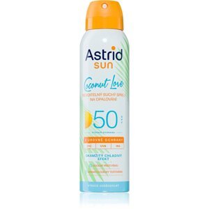 Astrid Sun Coconut Love hűsítő, láthatatlan napozó spray SPF 50 magas UV védelemmel 150 ml