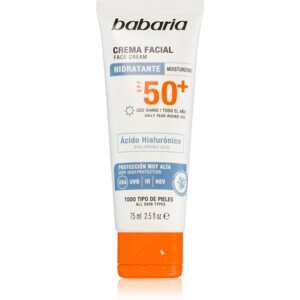 Babaria Sun Face vízálló napozó krém az arcra SPF 50+ 75 ml
