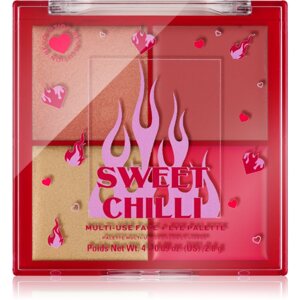 I Heart Revolution Sweet Chilli Blush & Highlight Quad bőrélénkítő és arcpirosító sminkpaletta 4x0.9 g