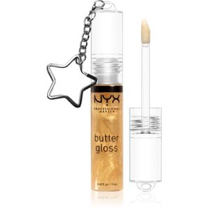 NYX Professional Makeup Butter Gloss ajakfény ( limitált kiadás) árnyalat 25k Gold + Keychain 13 ml