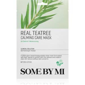 Some By Mi Clinical Solution Teatree Calming Care Mask nyugtató hatású gézmaszk problémás és pattanásos bőrre 20 g