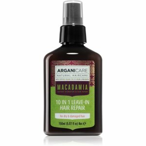 Arganicare Macadamia 10 In 1 Leave-In Hair Repair leöblítést nem igénylő ápolás száraz és sérült hajra 150 ml