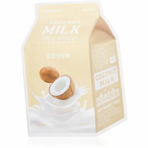 A´pieu One-Pack Milk Mask Coconut hidratáló gézmaszk bőrelasztikusság-fokozó 21 g
