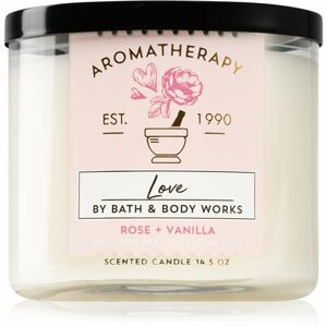 Bath & Body Works Aromatherapy Rose & Vanilla illatgyertya 411 g