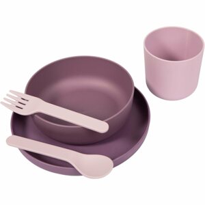 Bo Jungle Tableware Set etetőszett gyermekeknek Pink/Purple 5 db