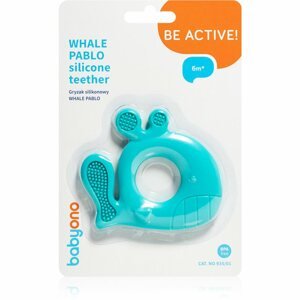 BabyOno Be Active rágóka 6m+ Whale Pablo Blue 1 db