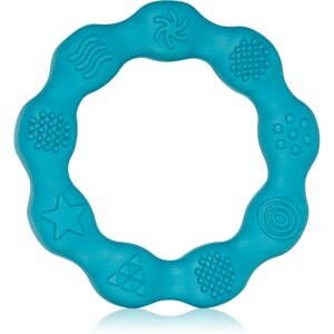 BabyOno Be Active Silicone Teether Ring rágóka Blue 1 db