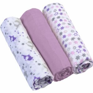 BabyOno Diaper Super Soft mosható pelenkák Violet 70 × 70 cm 3 db
