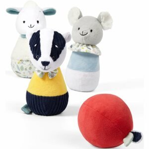 BabyOno Have Fun Plush Bowling Pins ajándékszett gyermekeknek születéstől kezdődően Badger Edmund and Friends