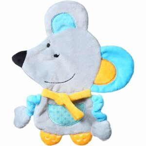 BabyOno Have Fun Cuddly Toy for Babies pihe-puha alvóka rágókával Mouse Kirstin 1 db