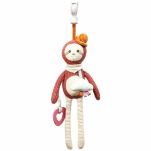 BabyOno Have Fun Pram Hanging Toy with Teether kontrasztos függőjáték rágókával Sloth Leon 1 db