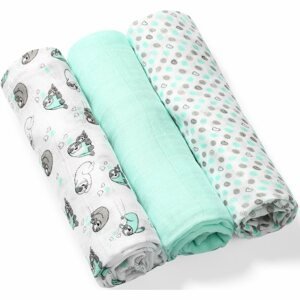 BabyOno Take Care Natural Diapers mosható pelenkák 70 x 70 cm Mint 3 db