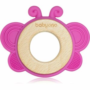 BabyOno Wooden & Silicone Teether rágóka Butterfly 1 db