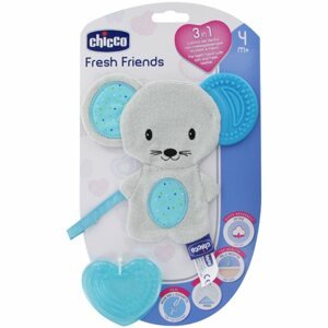Chicco Fresh Friends Teething Cuddly Toy alvóka rágókával Boy 1 db