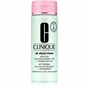 Clinique All About Clean All-in-One Cleansing Micellar Milk + Makeup Remove könnyű állagú tisztítótej kombinált és zsíros bőrre 200 ml