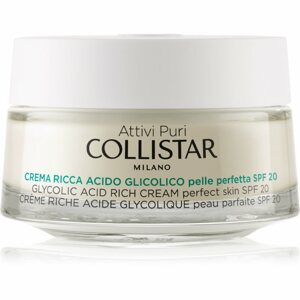 Collistar Attivi Puri Glycolic Acid Rich Cream tápláló krém a bőr tömorségének javítására élénkítő hatással 50 ml