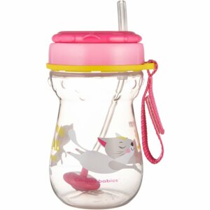 Canpol babies Sport Cup bögre szívószállal 9m+ Pink 350 ml