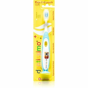 Dentissimo Toothbrushes Kids tapadókorongos fogkefe gyermekek számára gyenge árnyalat Blue 1 db