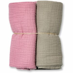 Eseco Muslin Diapers Grey + Pink mosható pelenkák 65 x 65 cm 2 db