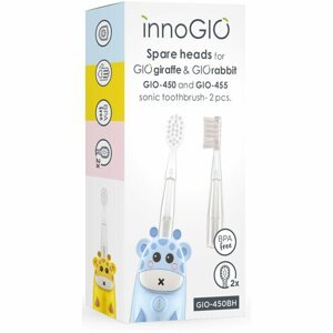innoGIO GIOGiraffe & GIORabbit Spare Heads Transparent csere fejek a fogkeféhez gyermekeknek GIOGiraffe & GIORabbit Sonic Toothbrush 2 db
