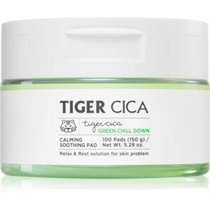It´s Skin Tiger Cica Green Chill Down arctisztító peeling párnácskát a bőr kisimításáért és a pórusok minimalizásáért 100 db