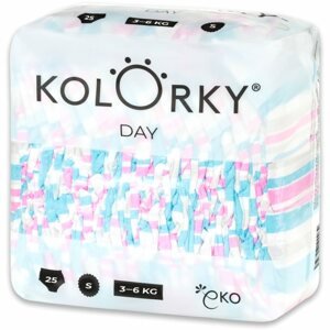 Kolorky Day Stripes eldobható ÖKO pelenkák S méret 3-6 Kg 25 db