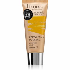 Lirene Vitamin C bőrvilágosító make-up fluid a hosszan tartó hatásért árnyalat 03 Beige 30 ml