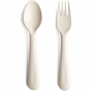Mushie Fork and Spoon Set étkészlet Ivory 2 db