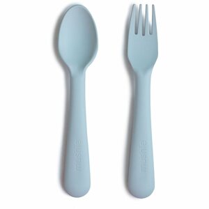 Mushie Fork and Spoon Set étkészlet Powder Blue 2 db