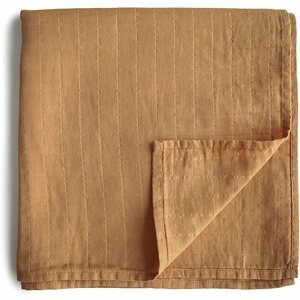 Mushie Muslin Swaddle Blanket Organic Cotton pólya Fall Yellow 120cm x 120cm 1 db