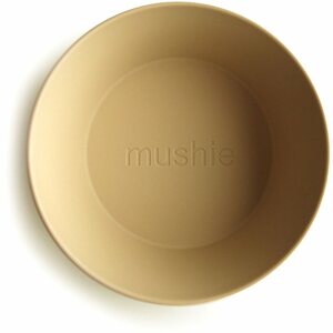 Mushie Round Dinnerware Bowl tál Mustard 2 db
