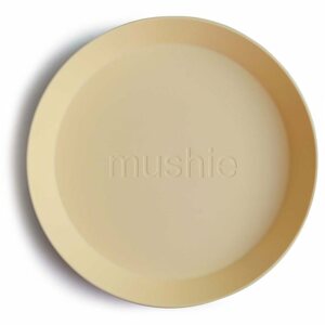 Mushie Round Dinnerware Plates tányér Pale Daffodil 2 db