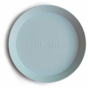 Mushie Round Dinnerware Plates tányér Powder Blue 2 db