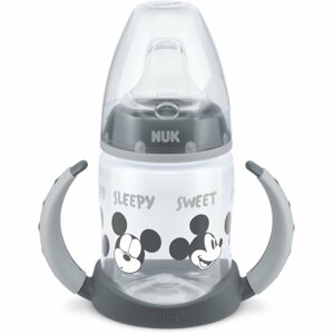 NUK First Choice Mickey Mouse gyakorlóbögre fogantyúval 6m+ Grey 150 ml