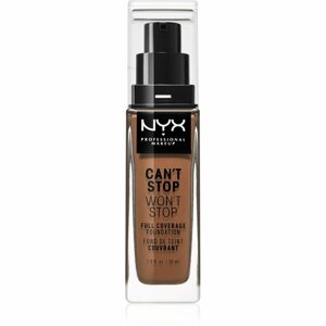 NYX Professional Makeup Can't Stop Won't Stop Full Coverage Foundation Magas fedésű alapozó árnyalat Mahogany 30 ml
