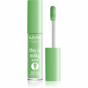 NYX Professional Makeup This is Milky Gloss Milkshakes hidratáló ajakfény illatosított árnyalat 15 Mint Choc Chip Shake 4 ml