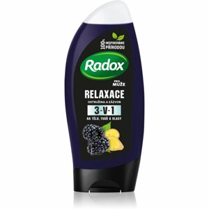 Radox Men Feel Wild tusfürdő gél arcra, testre és hajra uraknak Blackberry & Ginger 250 ml