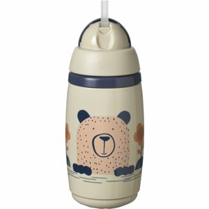 Tommee Tippee Superstar Insulated Straw termosz bögre szívószállal gyermekeknek 12m+ Grey 266 ml