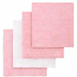 T-TOMI BIO Bamboo Baby Washcloths fürdő pamacs Pink 25 x 25 cm 4 db