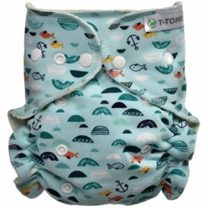 T-TOMI Pant Diaper Changing Set Snaps mosható nadrágpelenka cserélhető betéttel Green Sea 3 - 15 kg 1 db